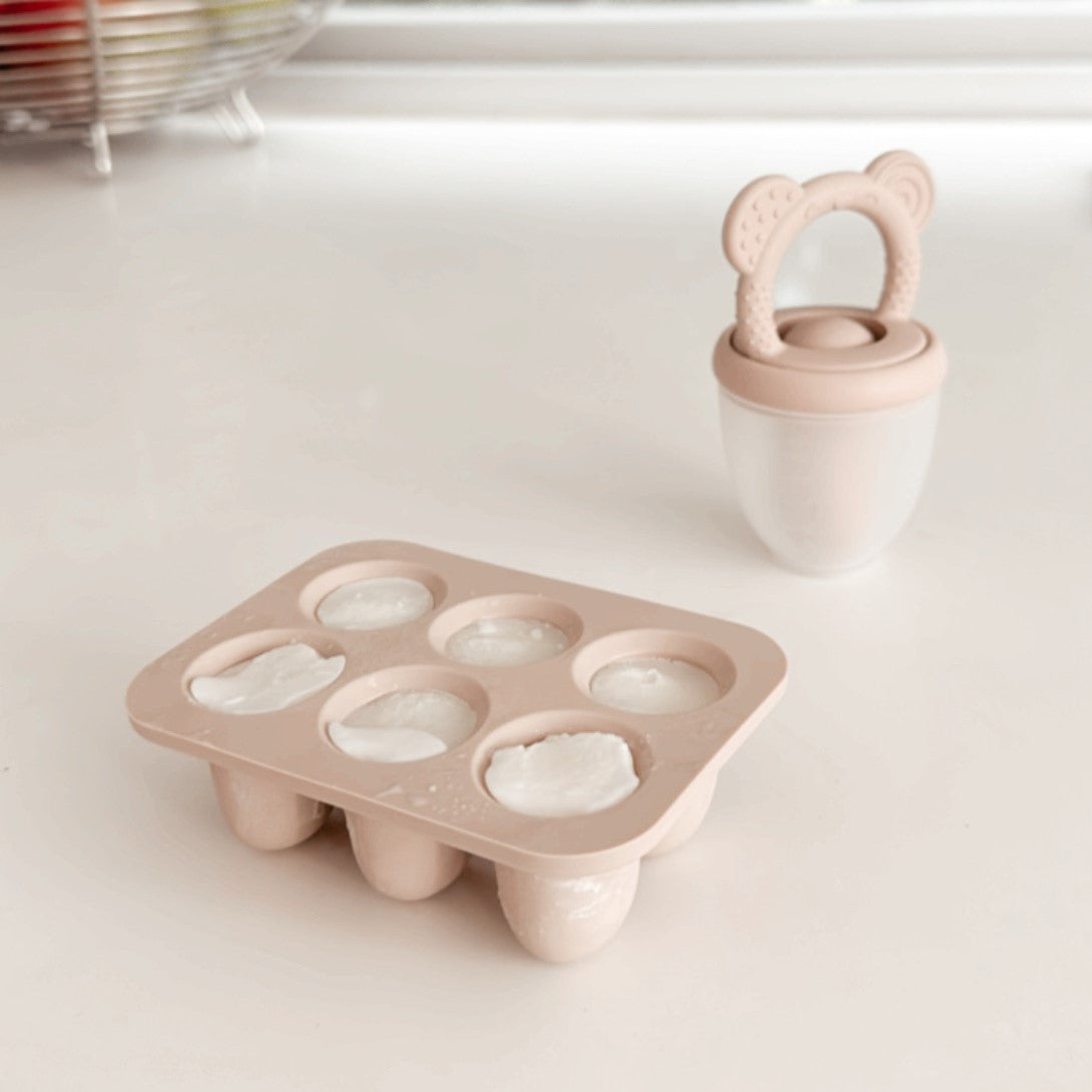 Freezer Trays (Taupe) Set of 2 for Baby Food, Purees, and Breast Milk