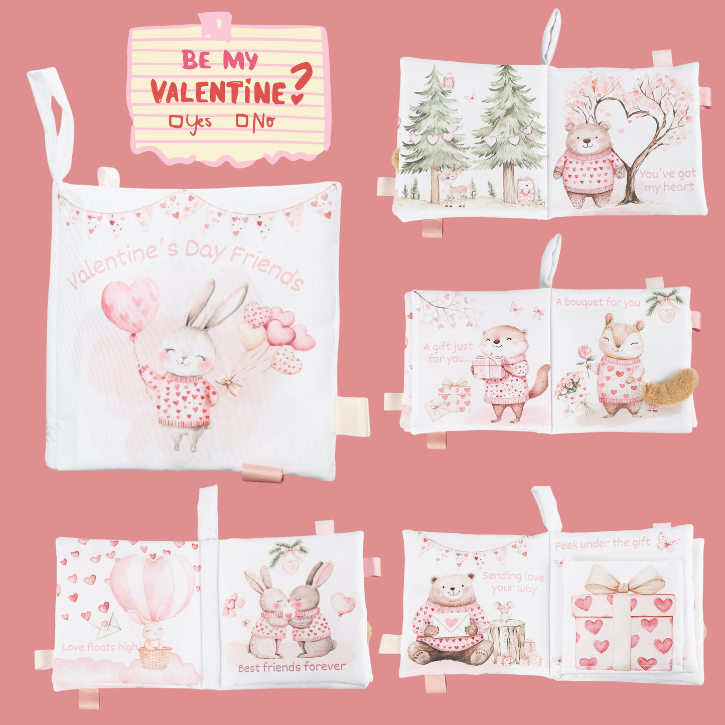 Ali+Oli Baby Cloth Crinkle Book –  Valentines