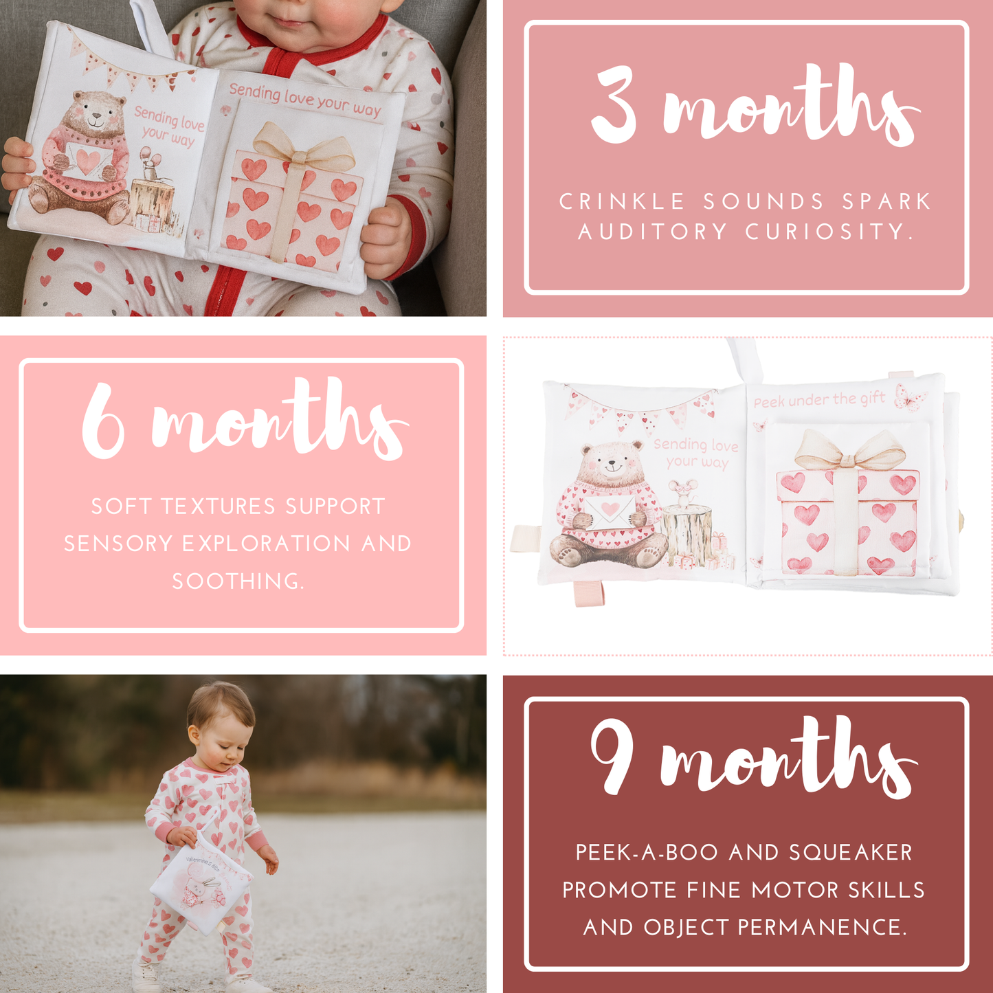 Ali+Oli Baby Cloth Crinkle Book –  Valentines