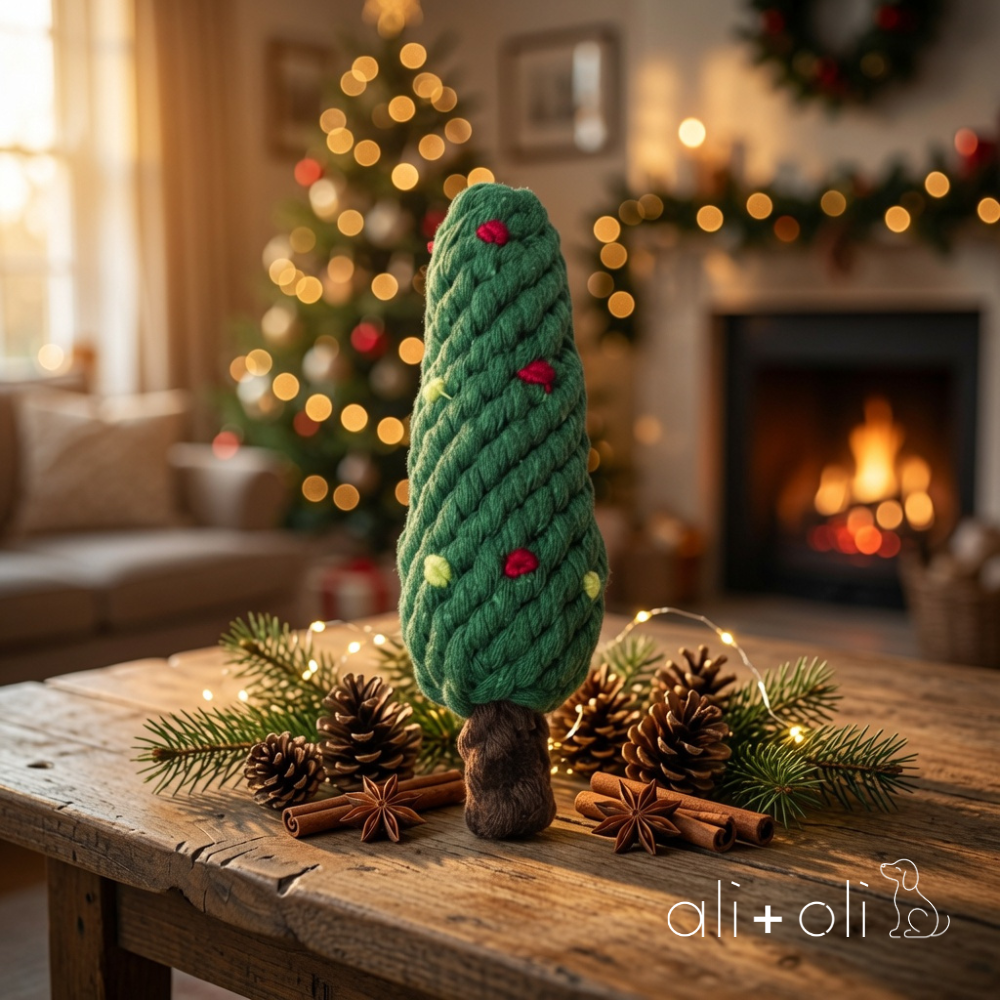 Ali+Oli Pets Christmas Tree Cotton Rope Dog Toy