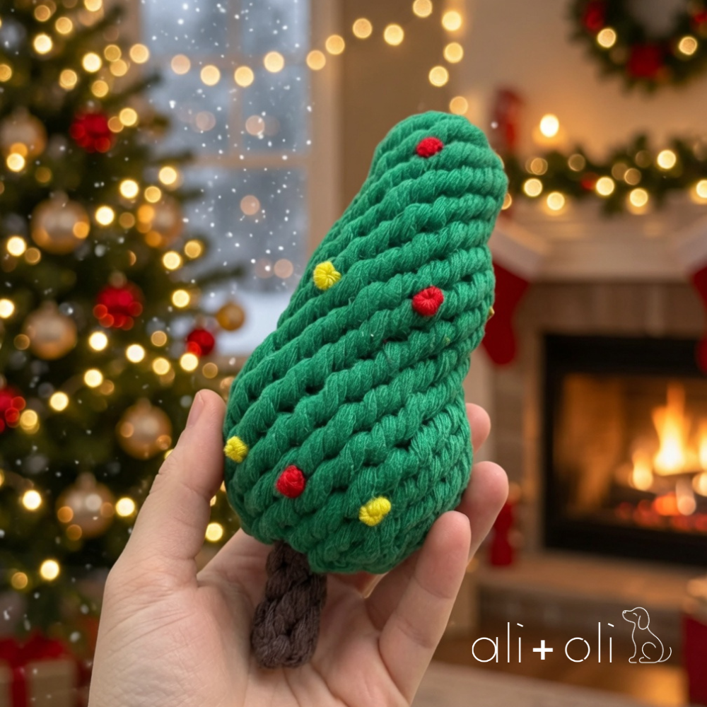 Ali+Oli Pets Christmas Tree Cotton Rope Dog Toy