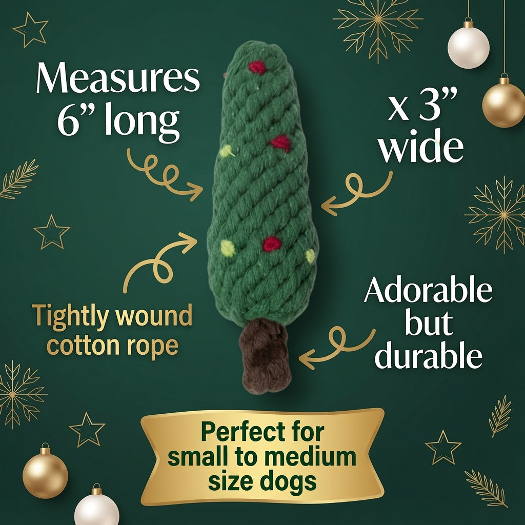 Ali+Oli Pets Christmas Tree Cotton Rope Dog Toy