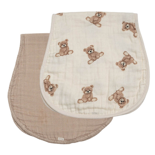 Burp Cloth Teddy Bear Beige Brown  