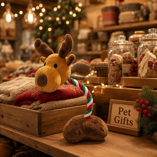 Ali+Oli Pets Christmas Squeaking Reindeer Dog Toy