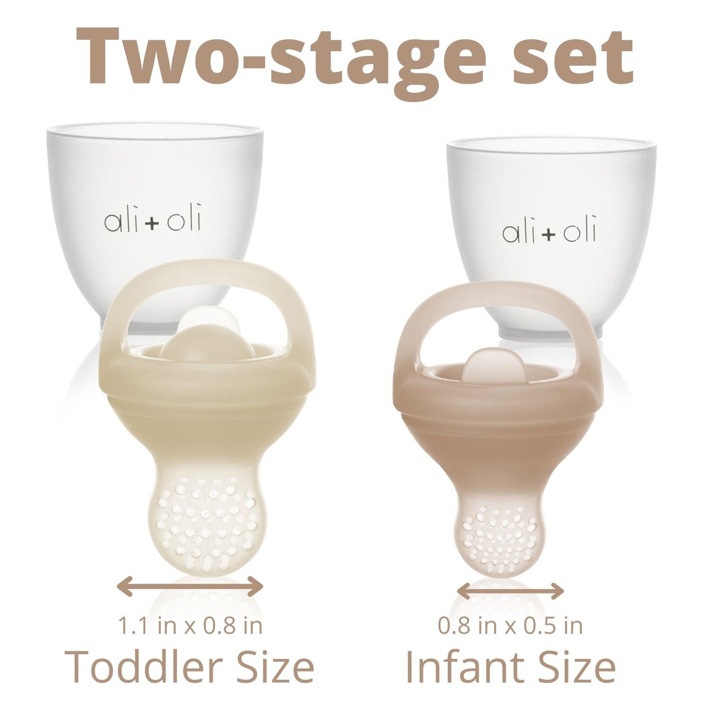 Food & Fruit Feeder Pacifier Set for Baby (Oat & Coco)