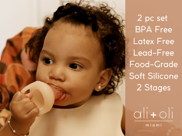 Food & Fruit Feeder Pacifier Set for Baby (Oat & Coco)