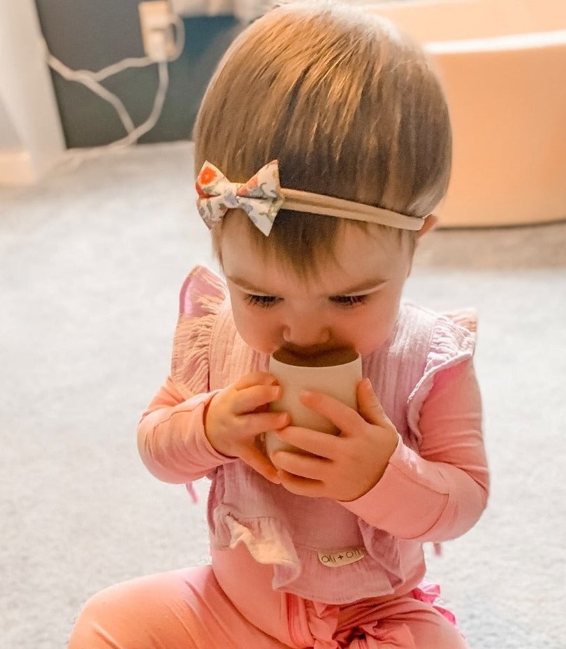 Bunny Face Silicone Open Cup for Baby & Toddler (Misty Blush)