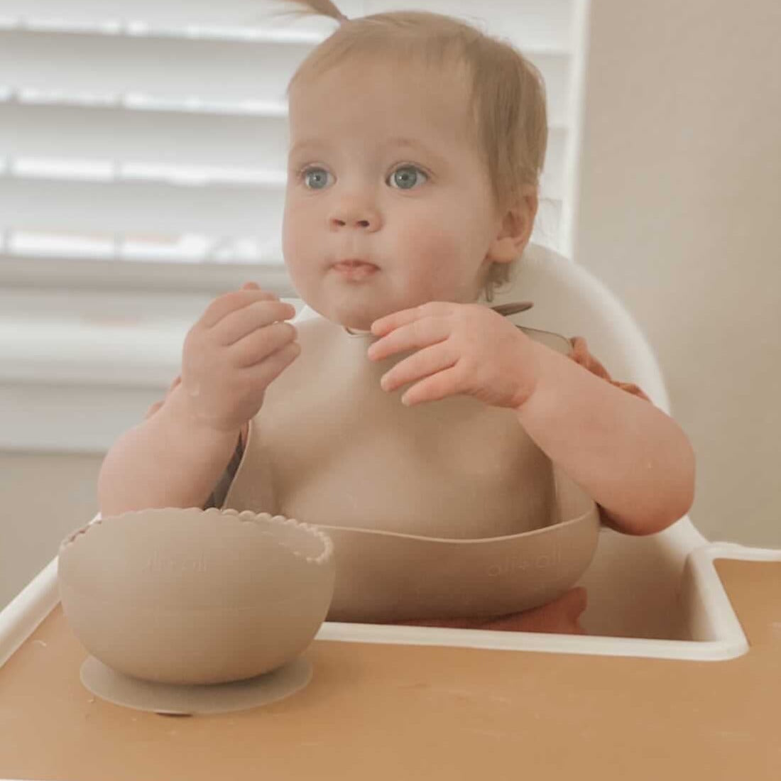 Silicone bowl and spoon for baby