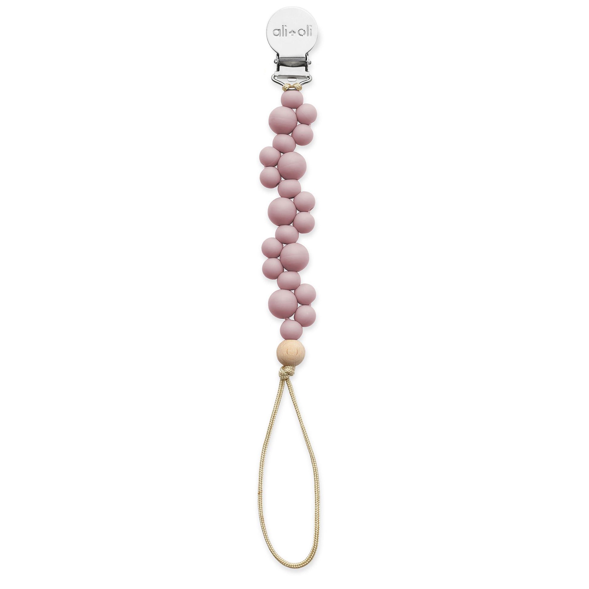 Pacifier Clip in silicone Mauve Color for Baby
