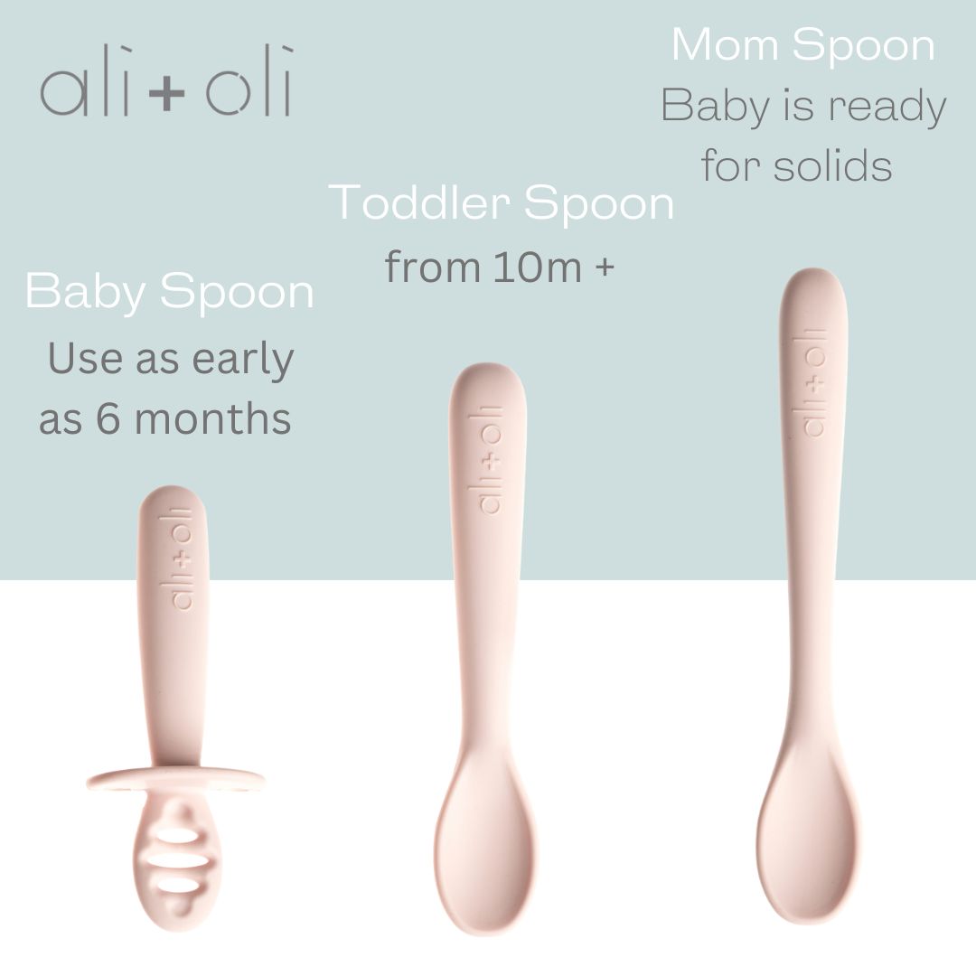 Ali+Oli (3-pc) Multi Stage Spoon Set for Baby (Blush) 6m+