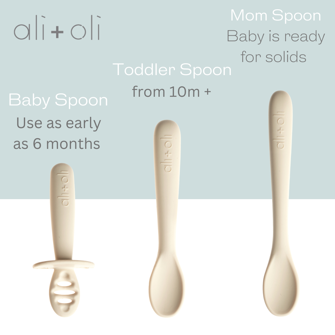 Ali+Oli (3-pc) Multi Stage Spoon Set for Baby (Coco) 6m+