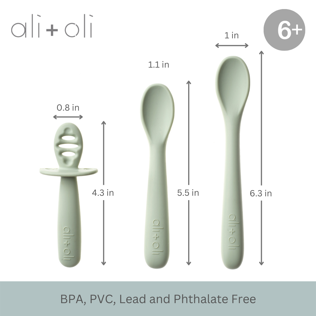 Ali+Oli (3-pc) Multi Stage Spoon Set for Baby (Pine) 6m+