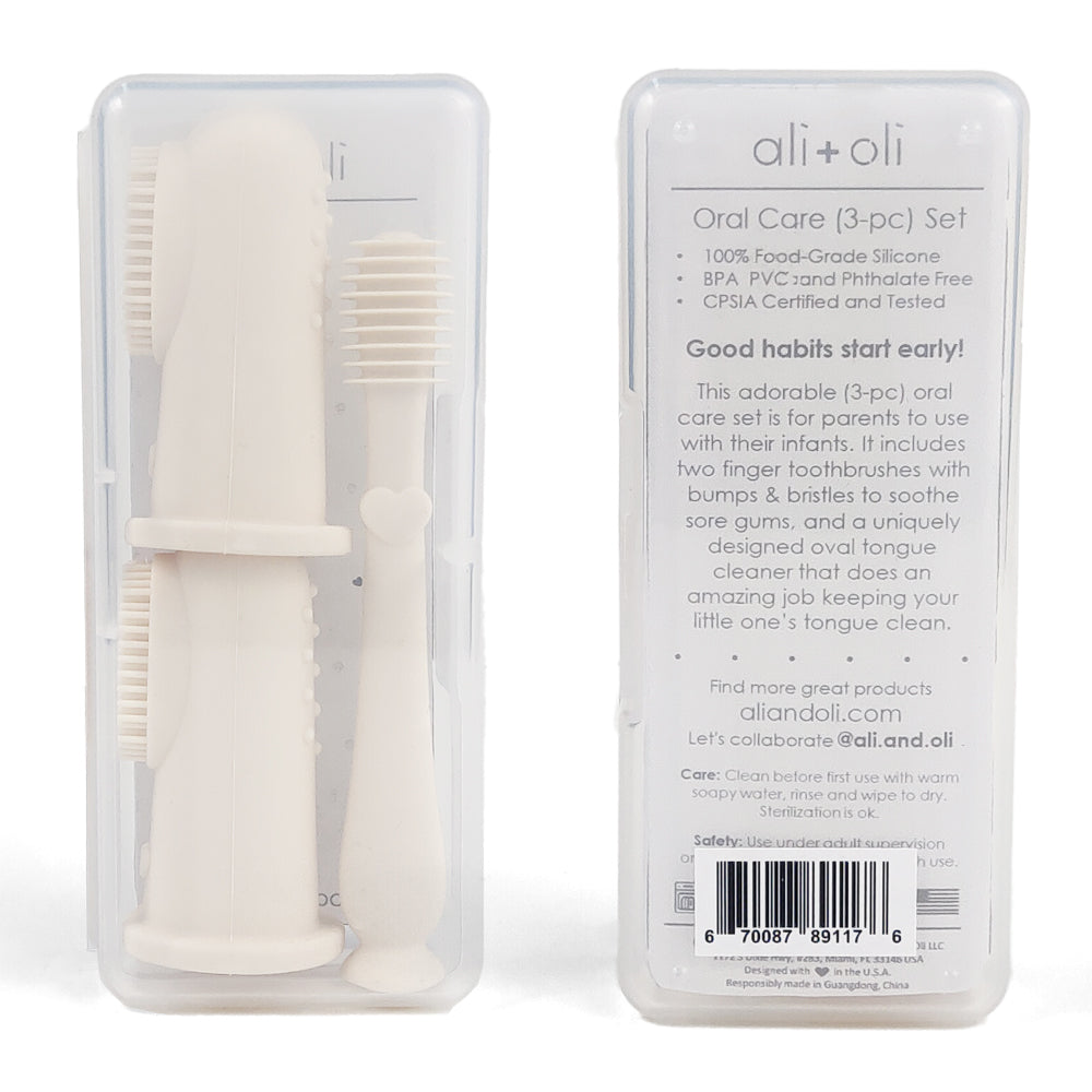 Ali+Oli (3pc) Oral Care Set for Baby (Ivory) 3m+