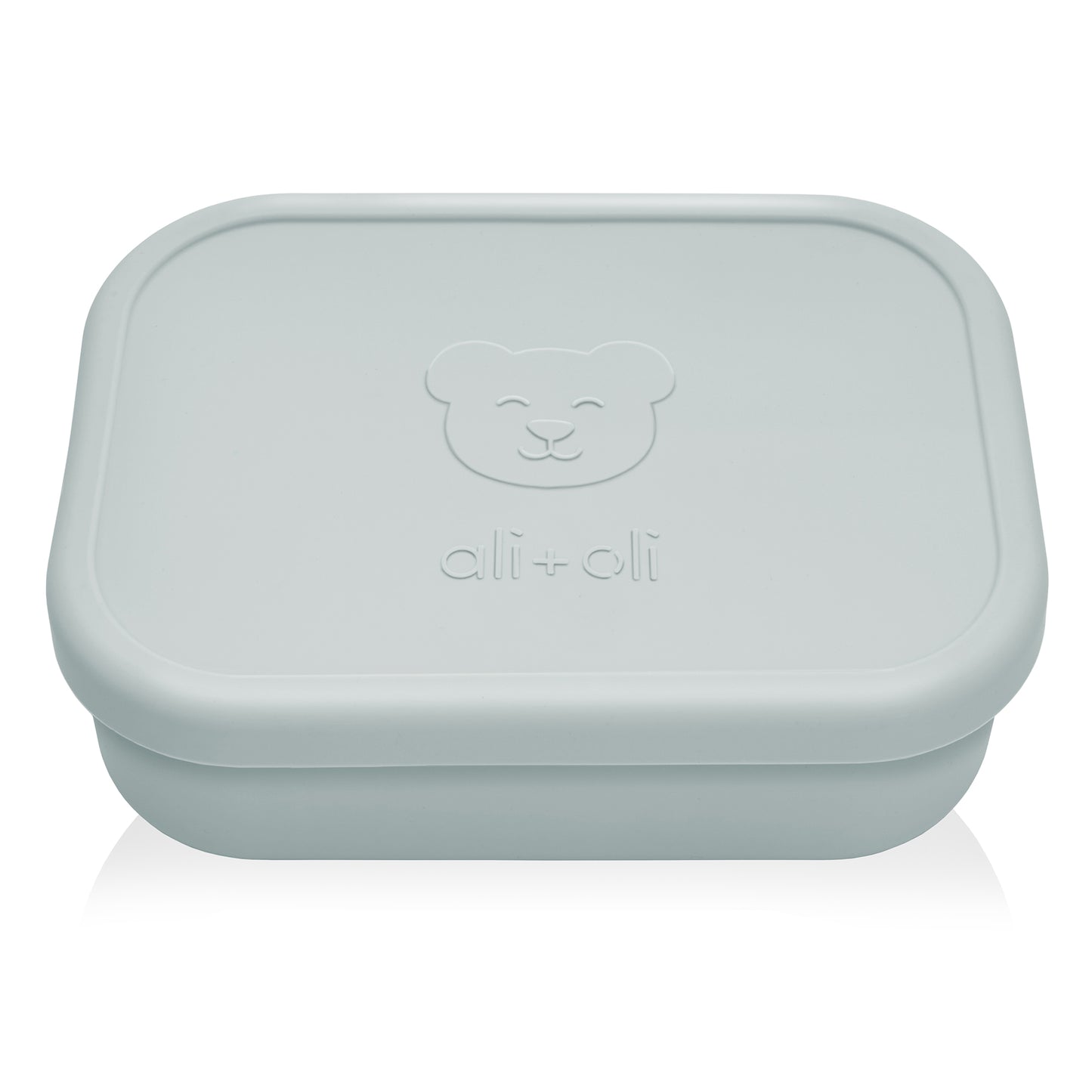 Ali+Oli Reusable Silicone Bento Box - 3 Compartments - Leakproof (Blue)