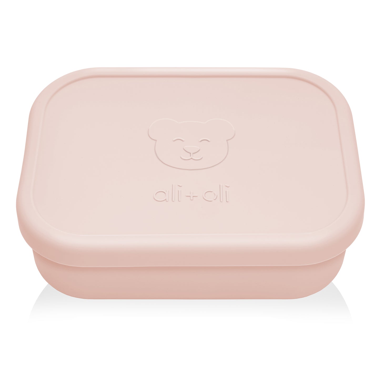 Ali+Oli Reusable Silicone Bento Box - 3 Compartments - Leakproof (Blush)