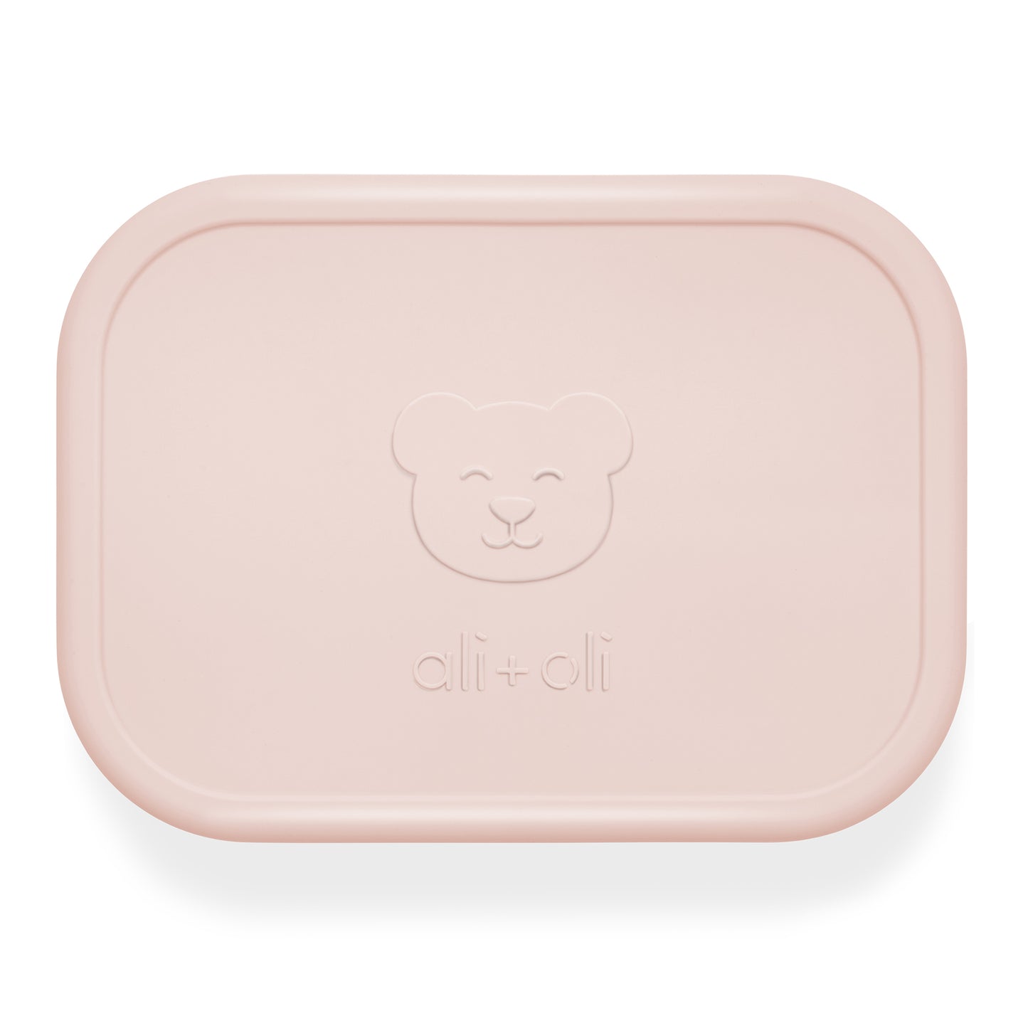 Ali+Oli Reusable Silicone Bento Box - 3 Compartments - Leakproof (Blush)