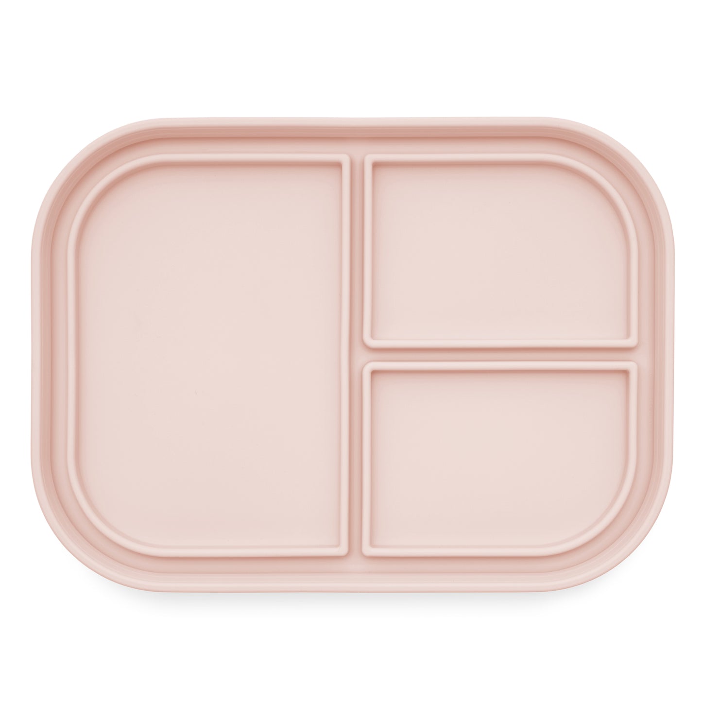 Ali+Oli Reusable Silicone Bento Box - 3 Compartments - Leakproof (Blush)