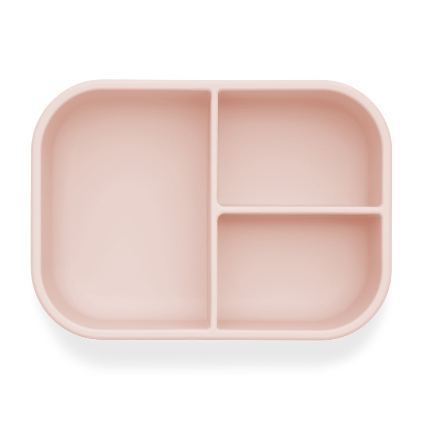 Ali+Oli Reusable Silicone Bento Box - 3 Compartments - Leakproof (Blush)