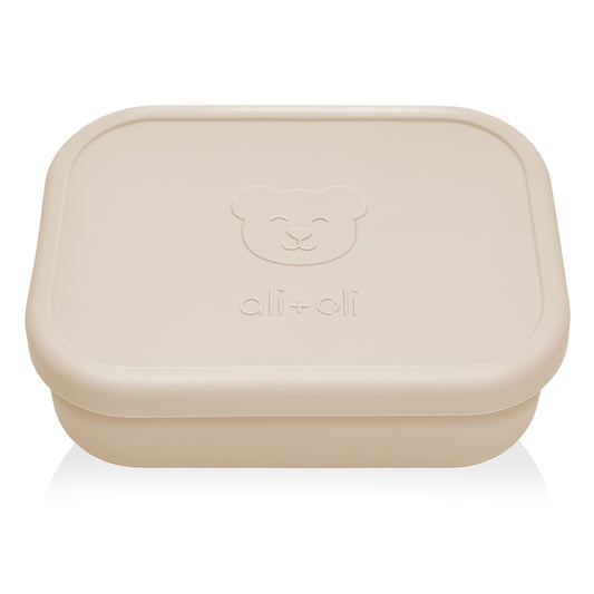 Ali+Oli Reusable Silicone Bento Box - 3 Compartments - Leakproof (Coco)