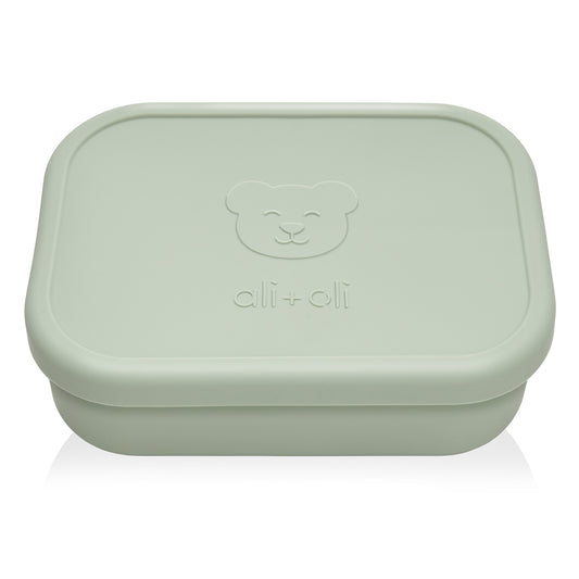 Ali+Oli Reusable Silicone Bento Box - 3 Compartments - Leakproof (Pine)