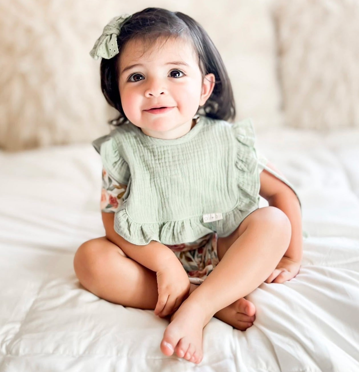 Muslin Ruffled Bibs Cotton Bibs – Ali+Oli