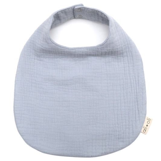 Ali+Oli Muslin Cotton Snap Baby Bib (Blue) Water proof