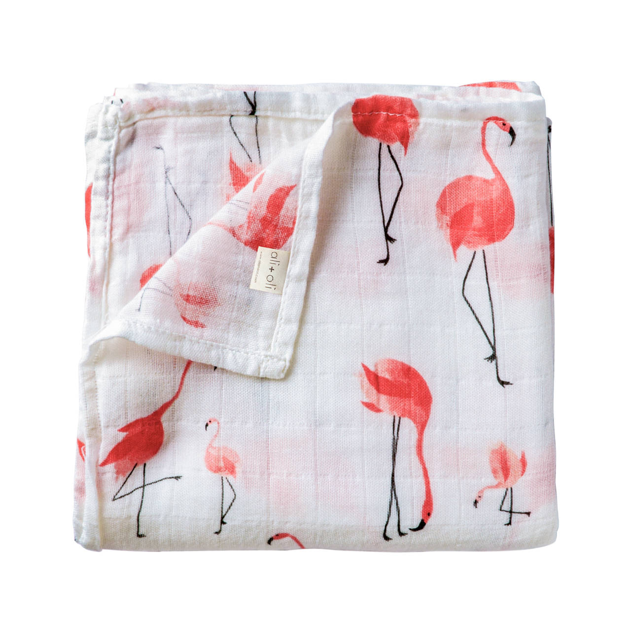 Ali+Oli Muslin Swaddle Blanket (Flamingo)