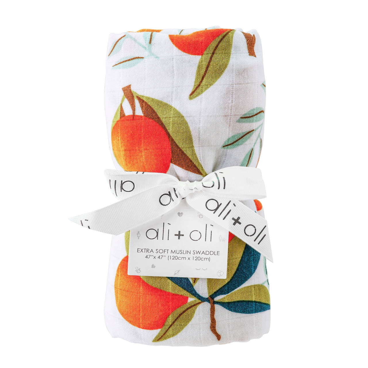 Ali Oli Muslin Swaddle Blanket Tangerine