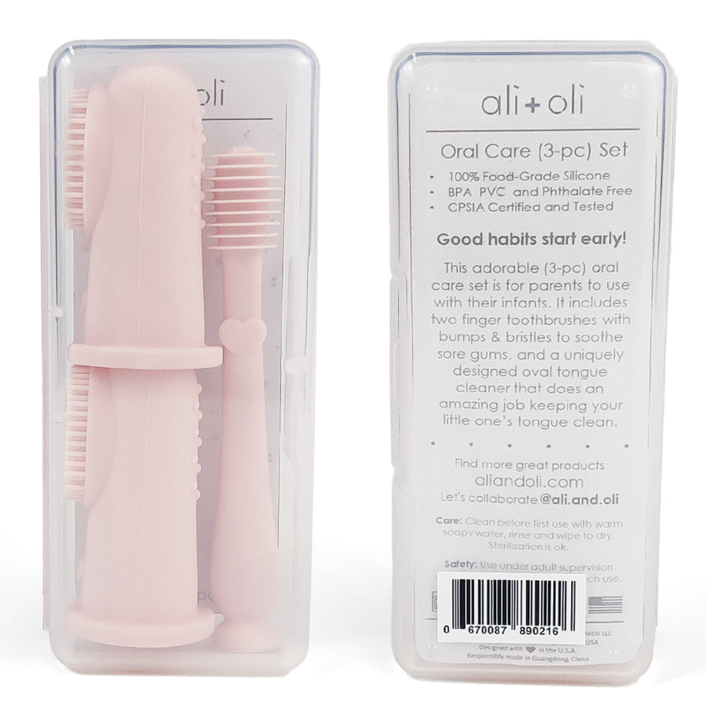 Ali+Oli (3pc) Oral Care Set for Baby (Blush) 3m+