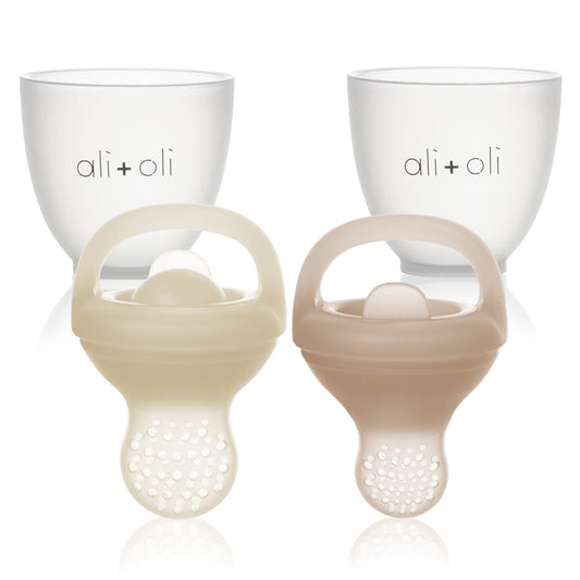 Food & Fruit Feeder Pacifier Set for Baby (Oat & Coco)