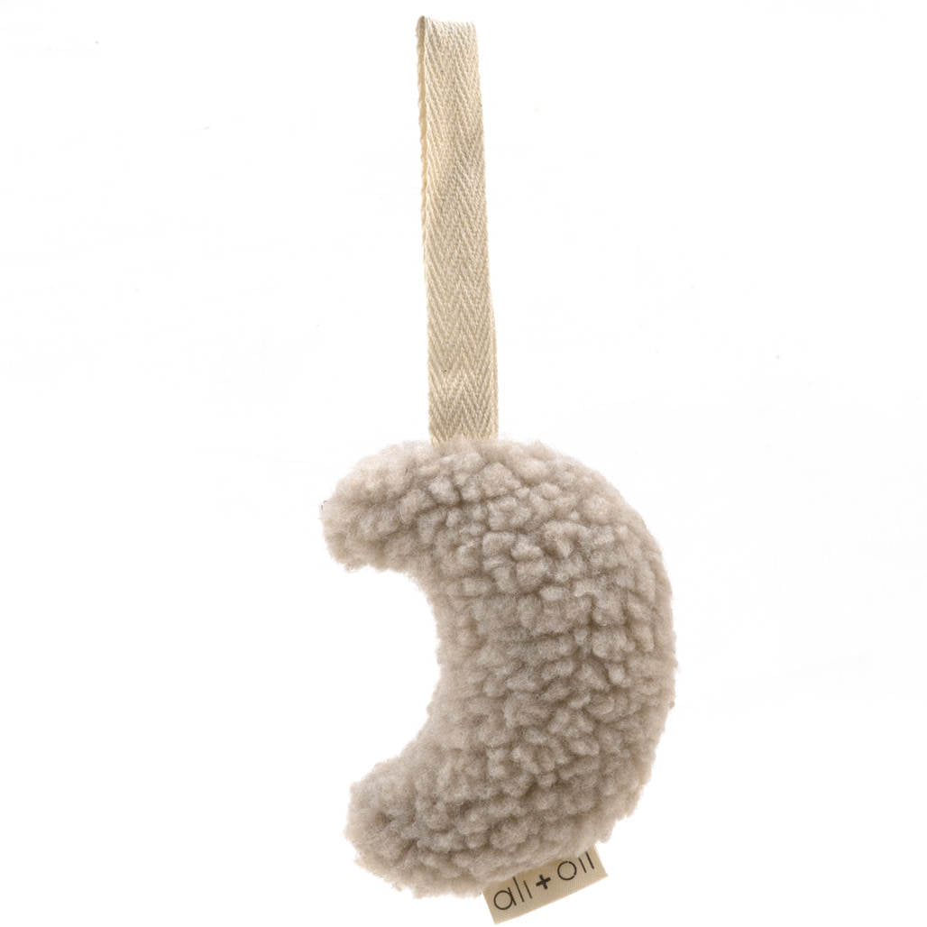 Ali+Oli Plush Moon Pacifier Holder (Sand)