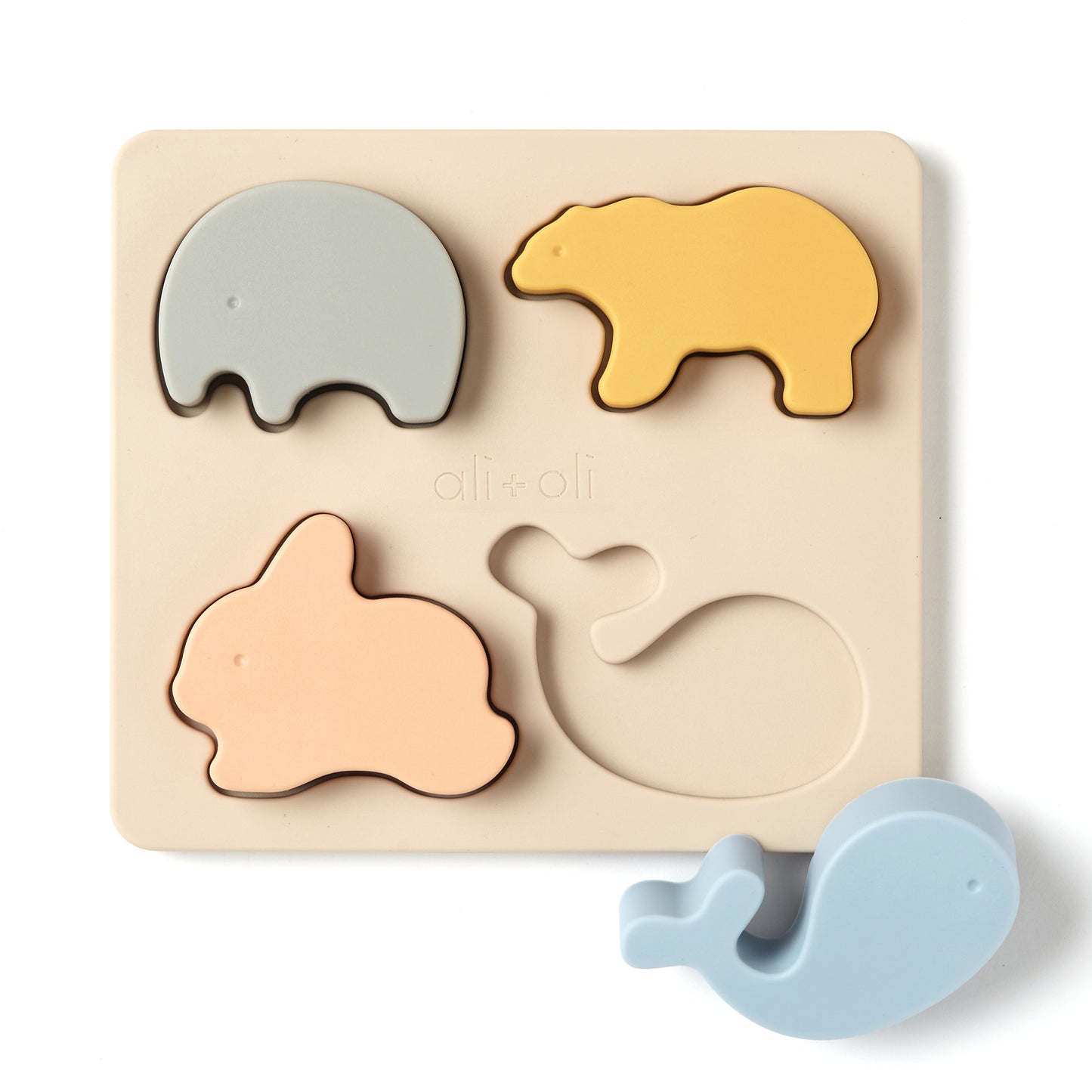 Baby Soft Silicone Mini-Animal Puzzle (4-pc) Toys for Toddlers