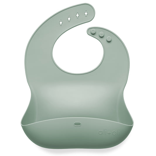 Ali+Oli Silicone Roll-Up Baby Bib (Light Mint)