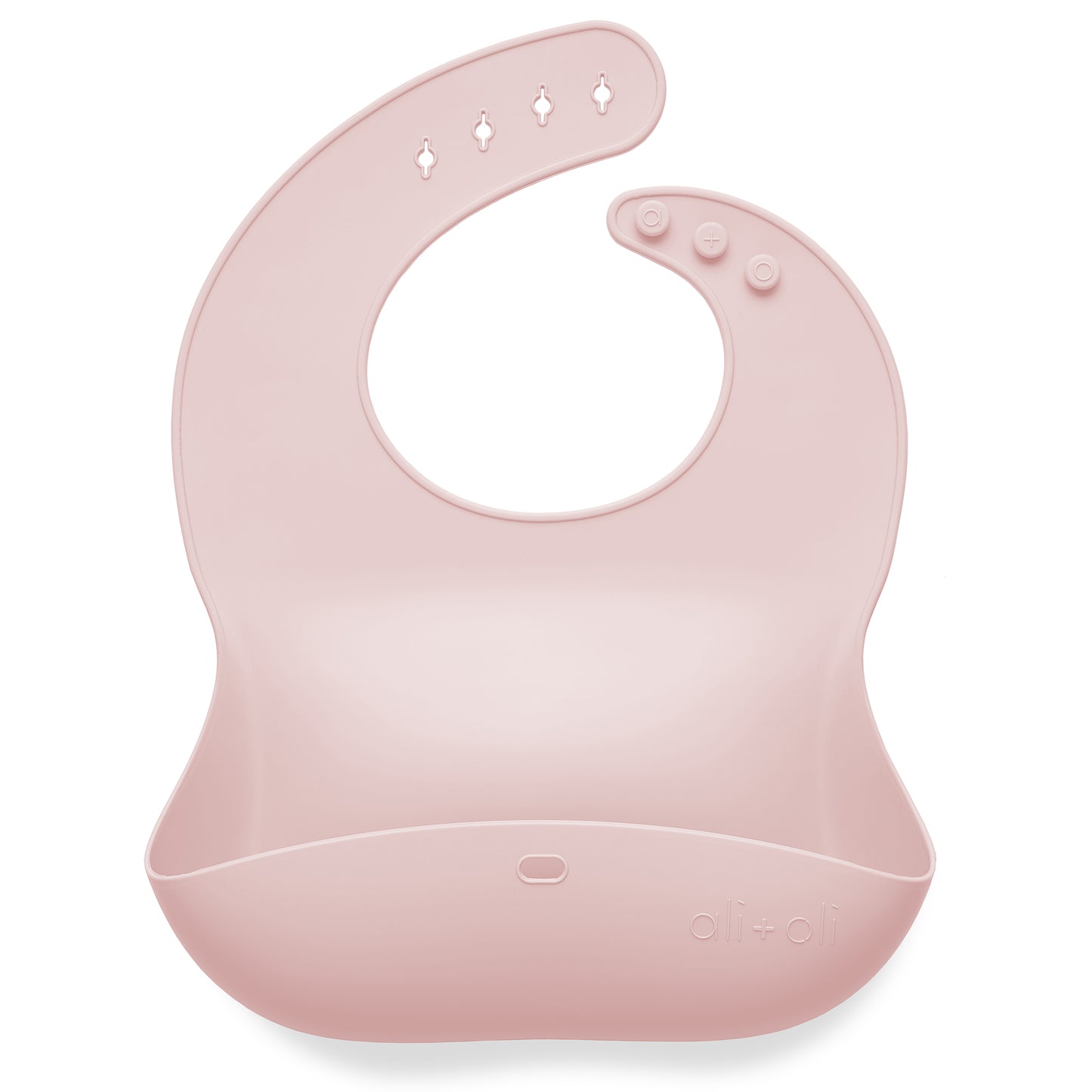 Ali+Oli Silicone Roll-Up Baby Bib (True Pink)