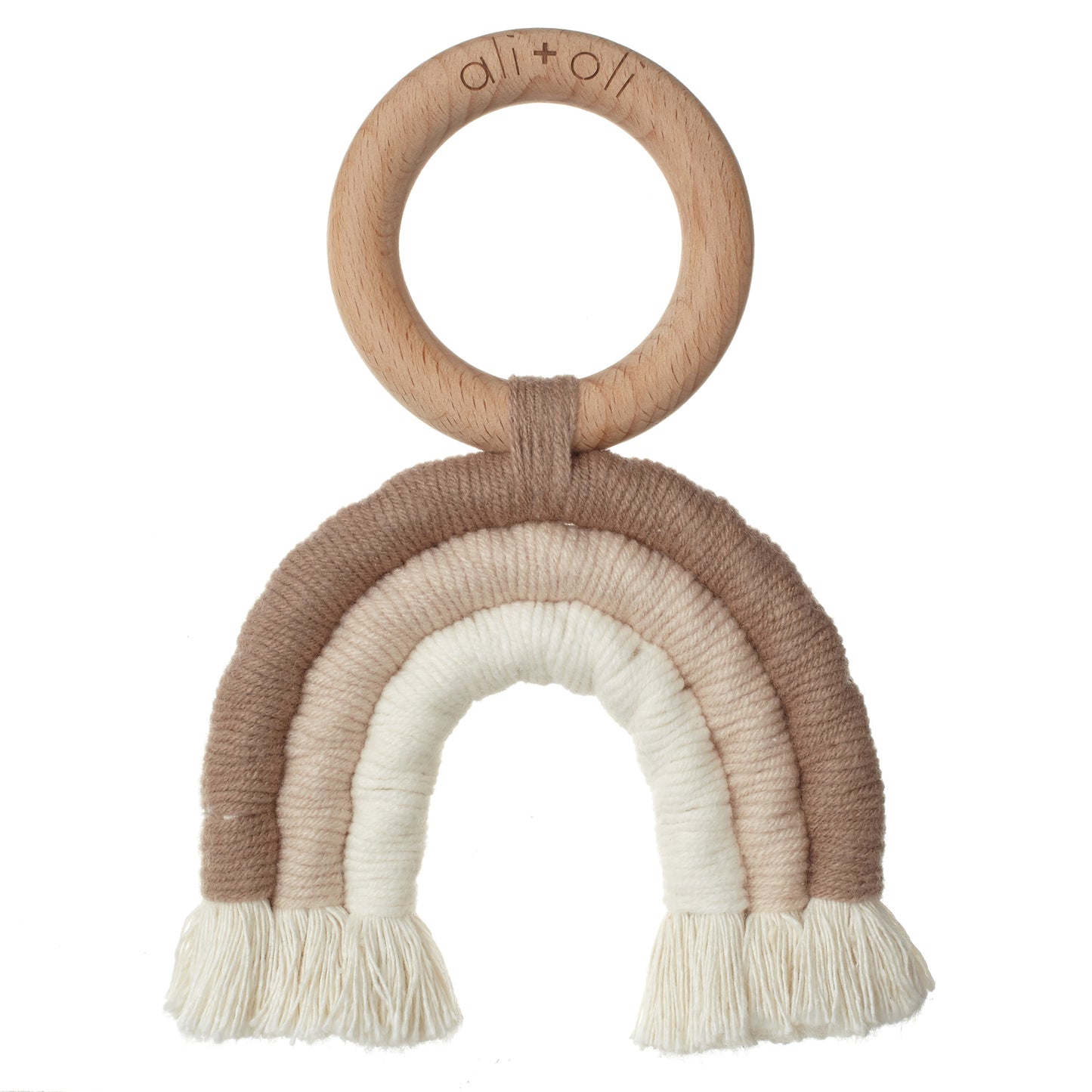 Mini-Macramé Rainbow Teething Toy for Baby (Natural)