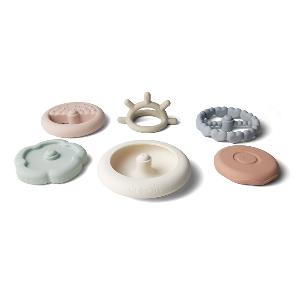 Soft Silicone Stacking Ring Tower (6-pc) Sun