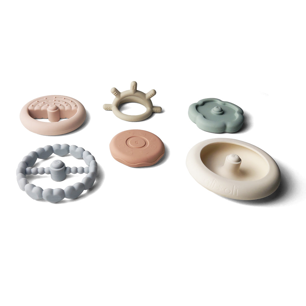 Soft Silicone Stacking Ring Tower (6-pc) Sun