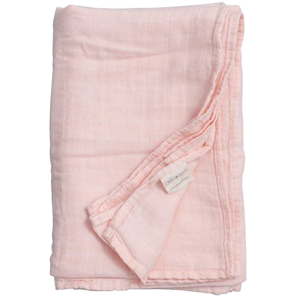 Ali+Oli Muslin Swaddle Blanket (Soft Pink)