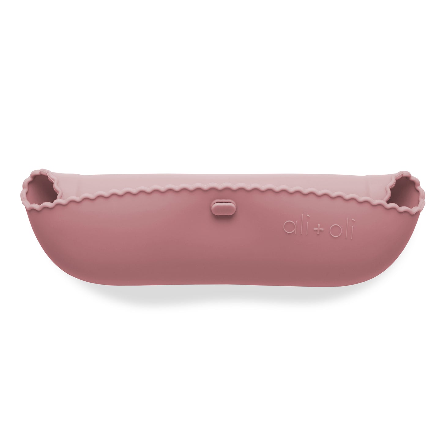 Ali+Oli Silicone Roll-Up Baby Bib (Dusty Rose) Wavy Edge