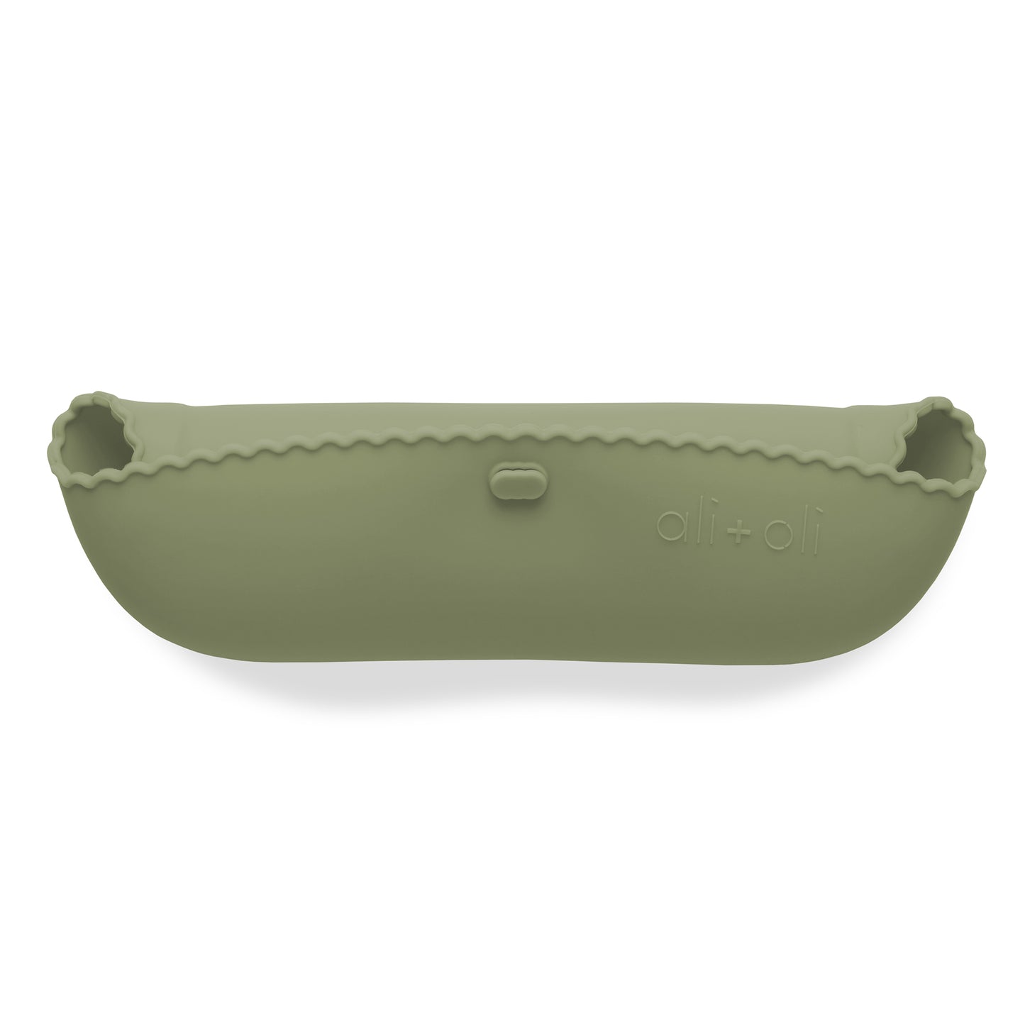 Ali+Oli Silicone Roll-Up Baby Bib (Sage) Wavy Edge