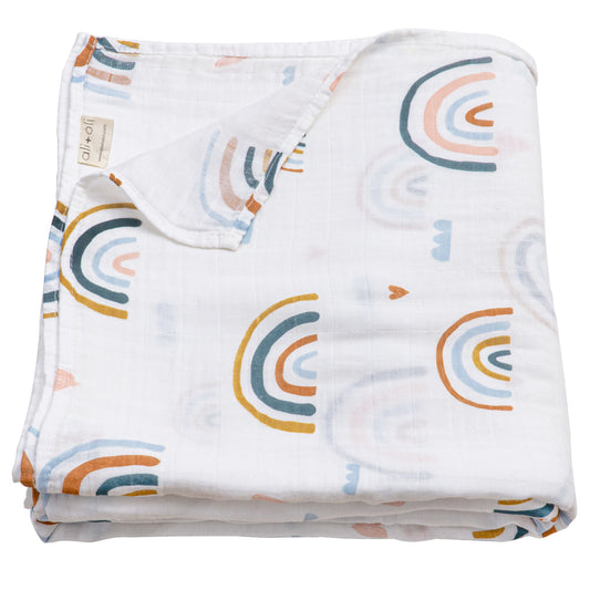 Ali+Oli Muslin Swaddle Blanket (Rainbow)