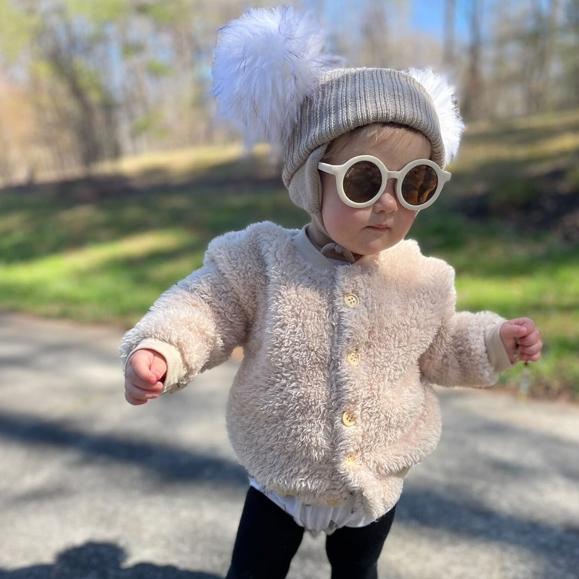 Kids' round sunglasses in various colors and styles