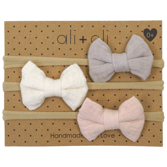 Ali+Oli Headband Bow Set (Cream)