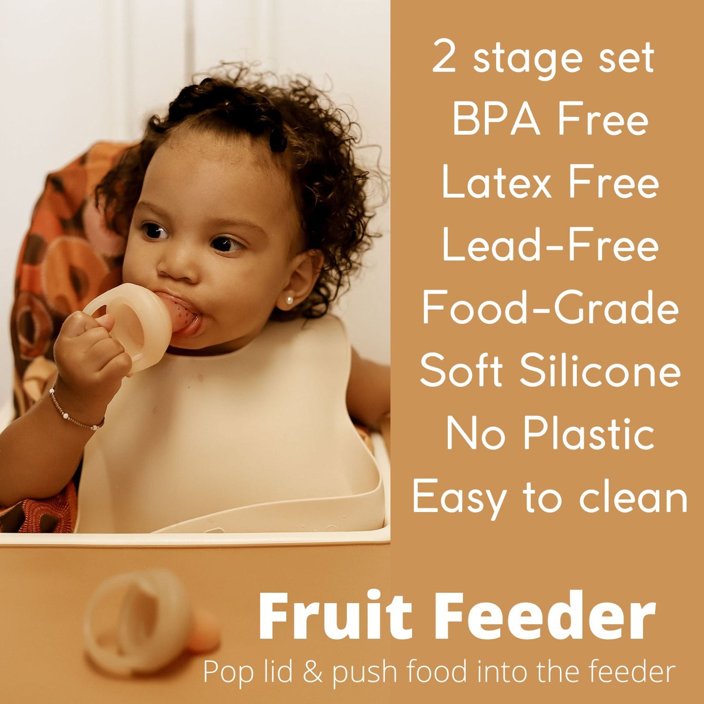Food & Fruit Feeder Pacifier Set for Baby (Oat & Coco)