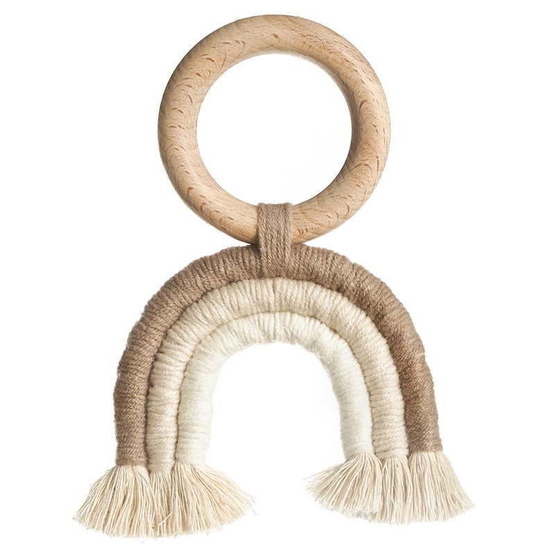 Mini-Macramé Rainbow Teething Toy for Baby (Natural)