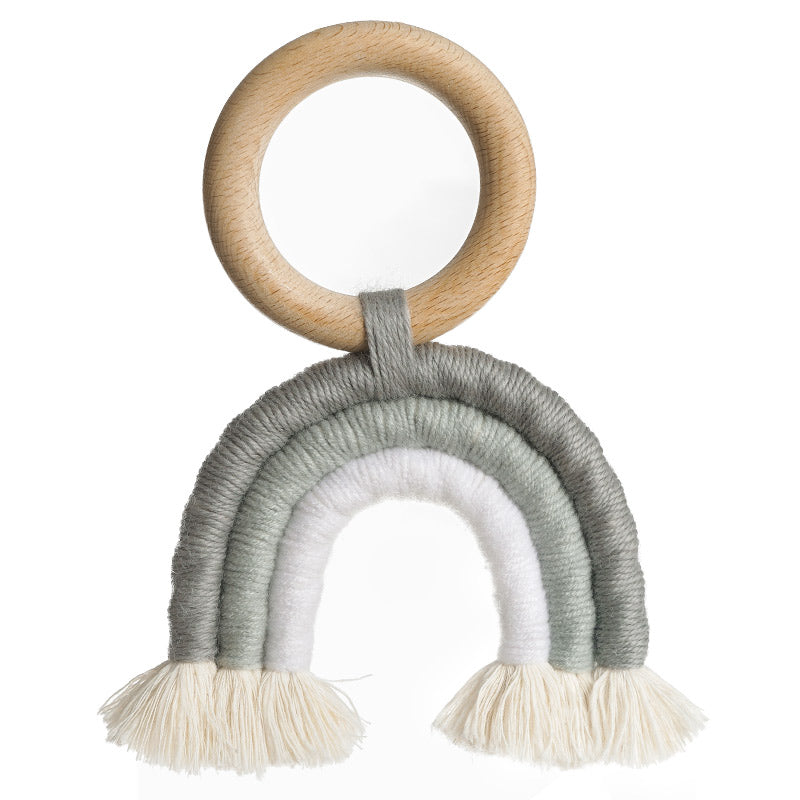 Mini-Macramé Rainbow Teething Toy for Baby (Grey)