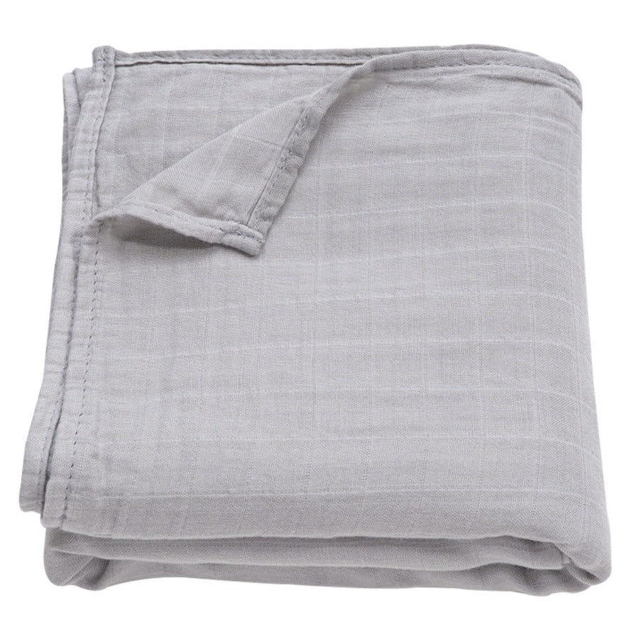Muslin Swaddle Baby Blanket Extra Soft Bamboo & Cotton (Light Grey)