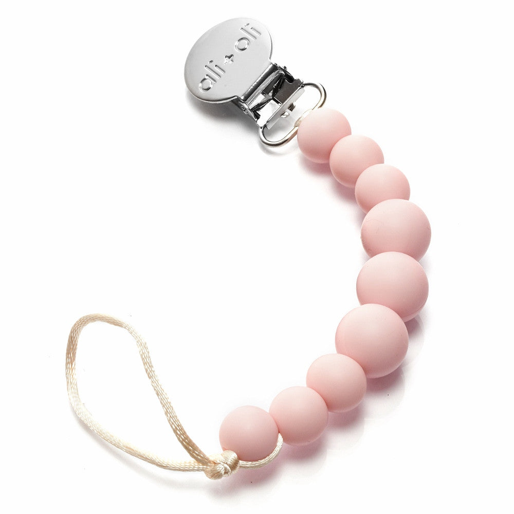Pink Pacifier Clip for baby BPA FREE