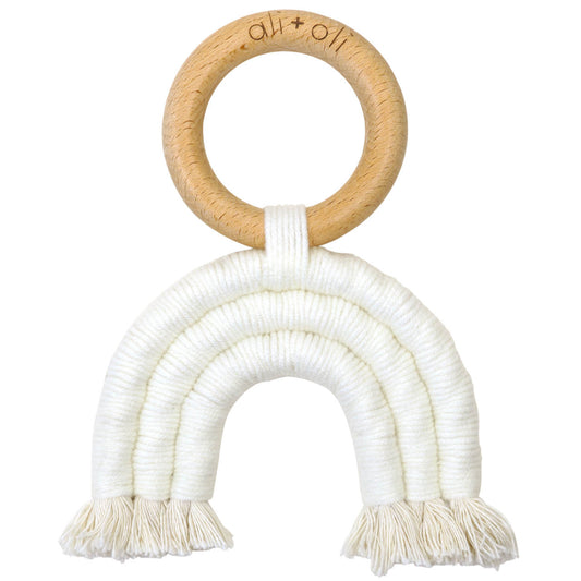 Mini-Macramé Rainbow Teething Toy for Baby (Raw)