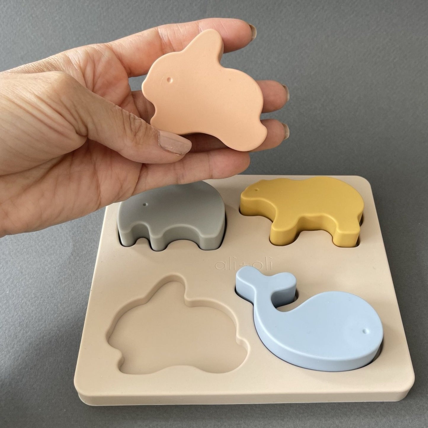Baby Soft Silicone Mini-Animal Puzzle (4-pc) Toys for Toddlers